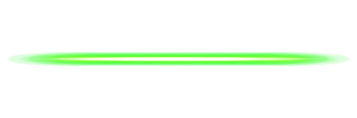 Obraz premium Neon lime green line vector illustration. Horizontal glowing light beam with bright flare and green luminescence isolated on white background for futuristic tech layout or divider design asset.