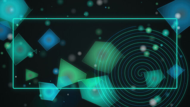 Abstract glowing spheres in dark space background
