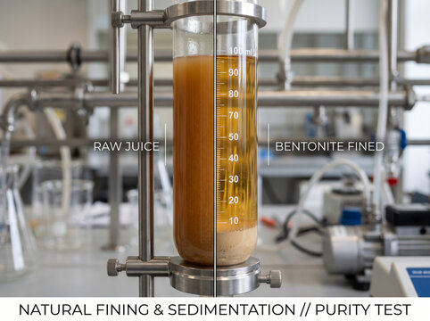 Comparative Juice Filtration Test Columns Measuring Bentonite Fining And Sedimentation Purity