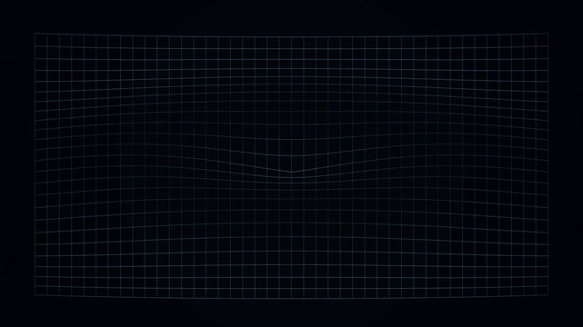 Abstract digital grid background with glowing wave distortion effect