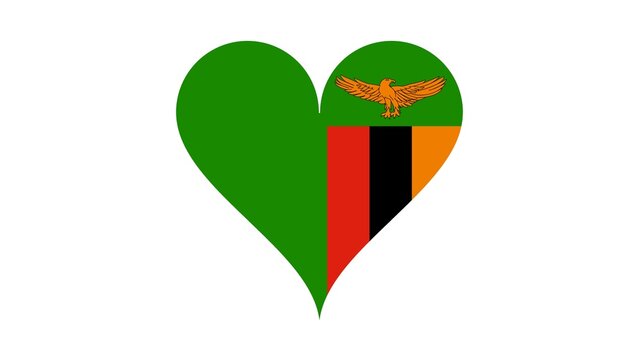 Republic of Zambia national flag isolated on white background. 