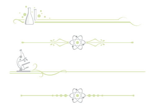 A set of science themed divider lines
