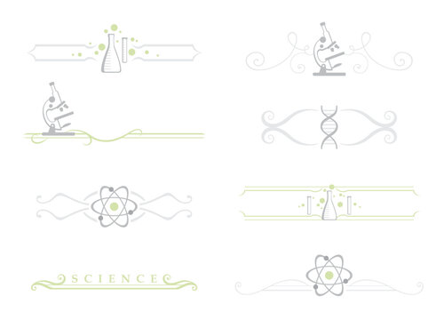 A set of science themed divider lines
