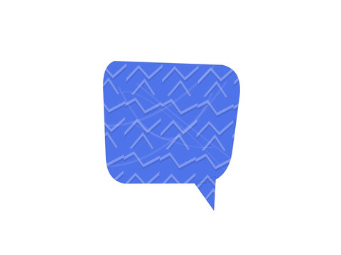 Blue speech bubble comment icon with texture pattern