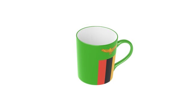 Republic of Zambia national flag isolated on white background. 