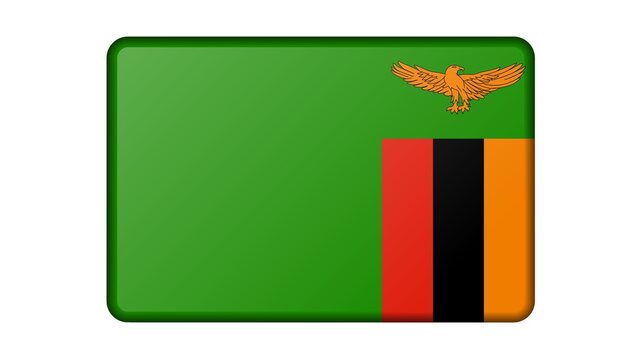 Republic of Zambia national flag isolated on white background. 