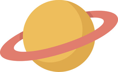 Saturn with rings is a flat vector illustration on a white background © Dino A