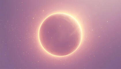Obraz premium Glowing purple planet floating in vast deep space surrounded by glowing star particles and nebula gas clouds with universe astronomy astrological midnight