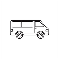 Fototapeta premium Simple Line Drawing Minivan Vehicle Illustration Isolated Background