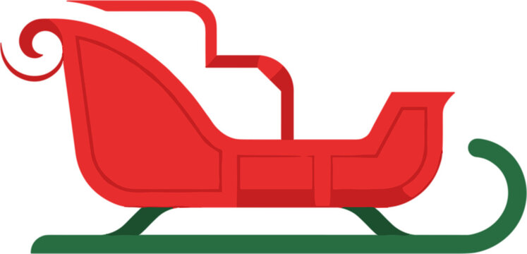 Red christmas sleigh with green runners