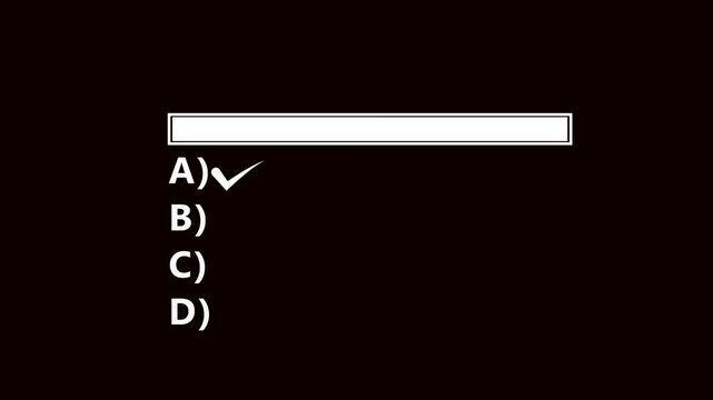 Multiple Choice Question Box With A Check Mark quiz