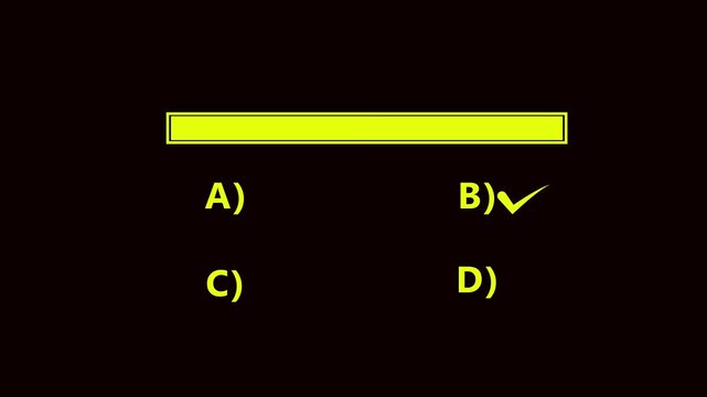 Yellow Rectangular Bar With Multiple Choice Options ABCD
