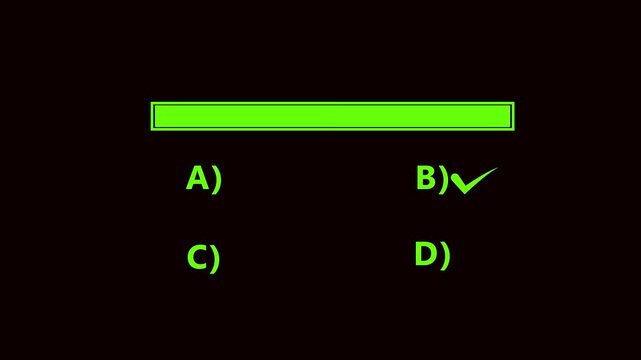 Green Rectangular Bar With Multiple Choice Options ABCD