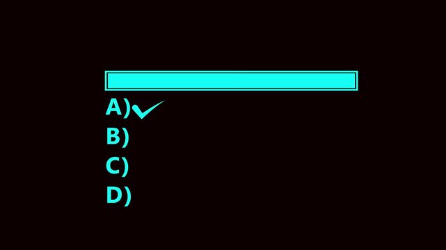 Cyan Rectangular Bar With Multiple Choice Options ABCD