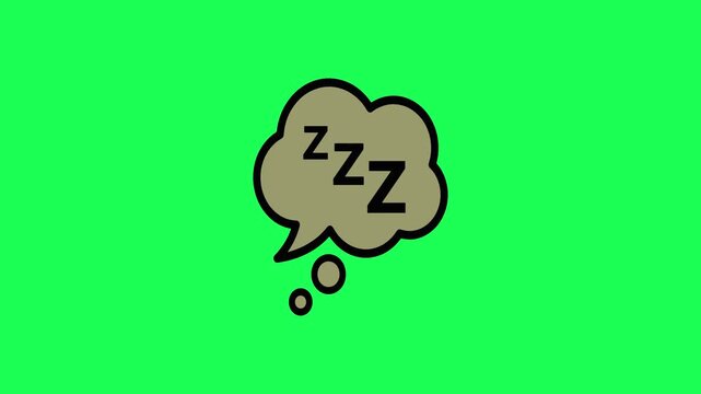 Sleep bubble icon with zzz letters on green background