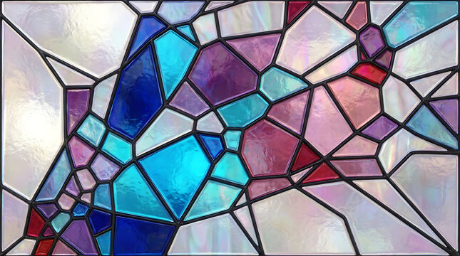 Colorful abstract stained glass pattern illustration