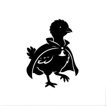 Cute turkey poult baby bird halloween silhouette shows spooky festive joy