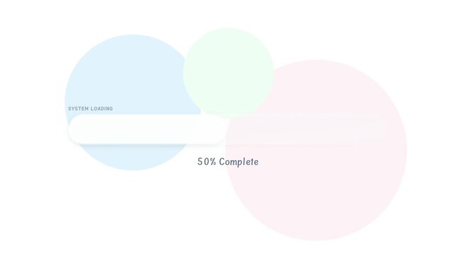 Animated progress bars with percentage values on pastel circles