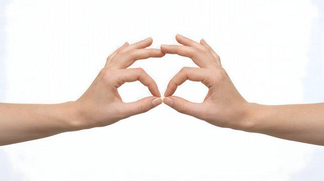 Hands forming perfect heart shape gesture for couples and Hand pose demonstrating love symbol with fingers