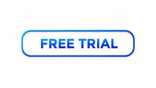 Modern blue free trial button with rounded corners