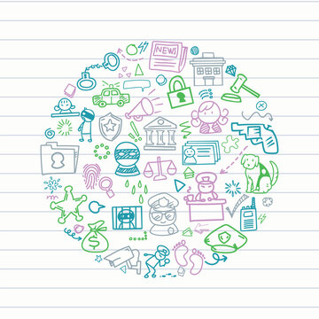 Lined Paper Law Justice Legal Circle Pattern