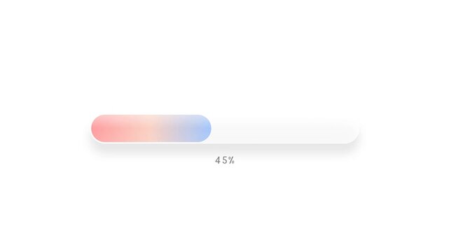 Colorful gradient percentage progress bars loading to one hundred