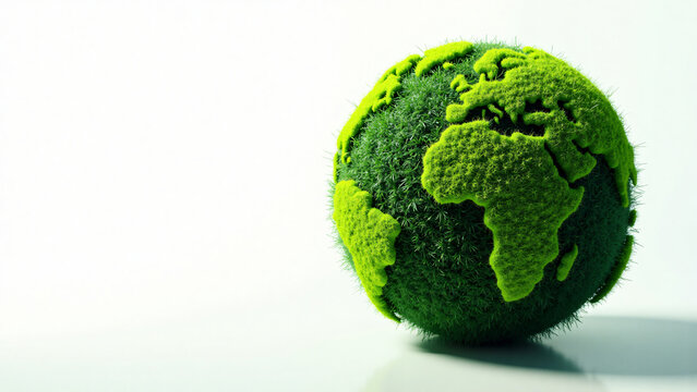 Reforested Earth with Green Seedlings for Eco Marketing