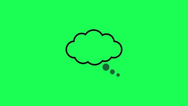 Blank thought bubble icon on a vibrant green background