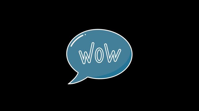 Wow Pop Up Comic Speech Bubble Hand Drawn Frame by Frame Animation Overlay
