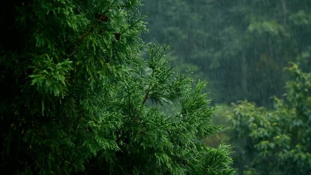 rain in the forest
