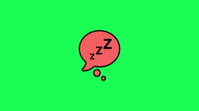 Red speech bubble icon with sleeping zzz letters on green