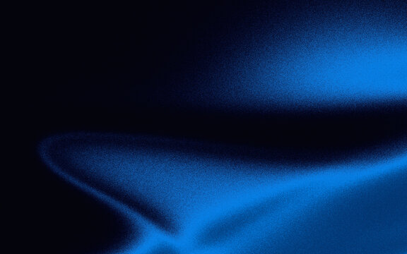 Abstract dark blue background with soft glowing light waves and grainy texture, elegant smooth flow for modern digital design