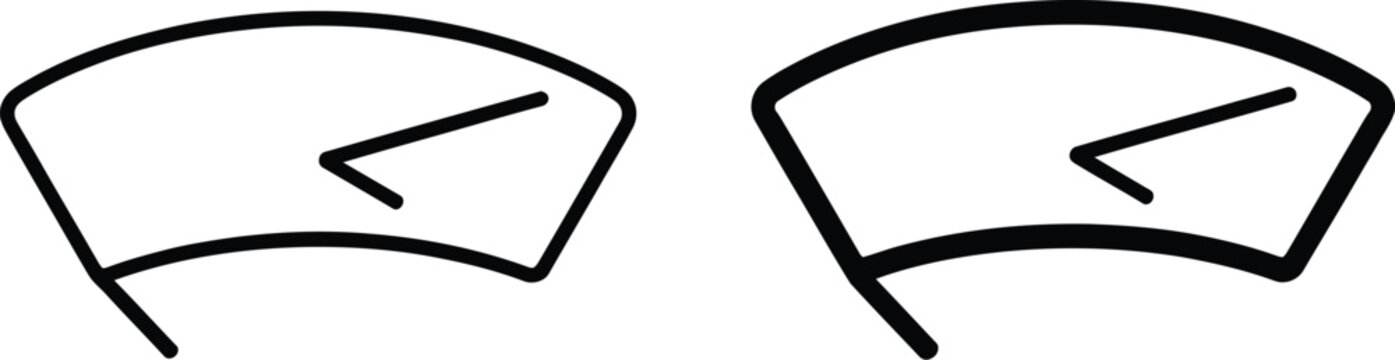 Wiper icon featuring windshield cleaning, automotive maintenance, rain protection, car safety, and editable vector illustration.