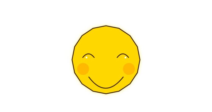 Yellow Smiling Face Icon Appearing On White Background