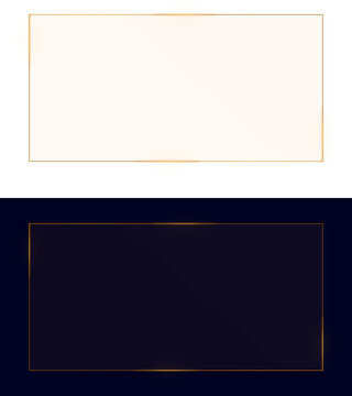 Isolated Glowing Orange Rectangle Frame Overlay with Corner Light Accents