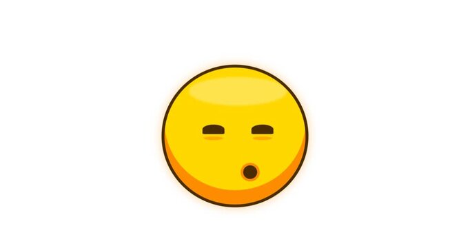 Social Media Communication Whistling Yellow Emoji Green Screen Background