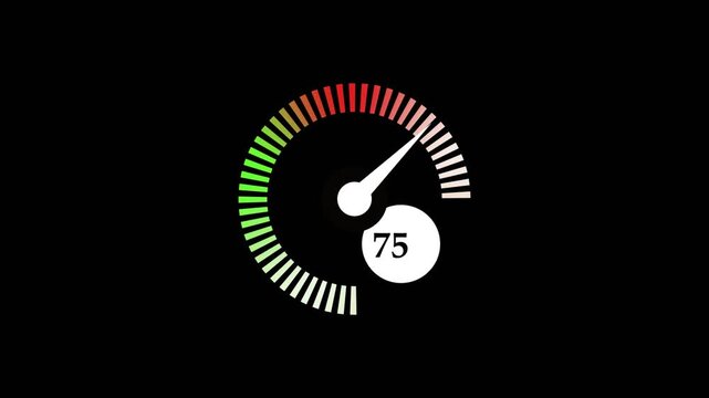 Professional Speedometer Gauge Vector Icon for Vehicle Performance, Speed Monitoring, Measurement and Control Isolated on White Background