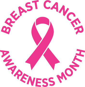 A professional pink ribbon illustration for the annual brest cencer awarness month vector graphic design project dedicated to supporting global health awareness initiatives