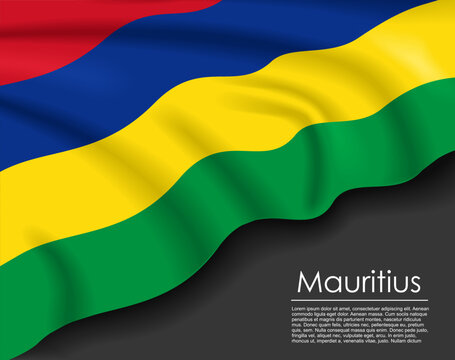 Mauritius waving flag template for national day or travel concept. Vector illustration.
