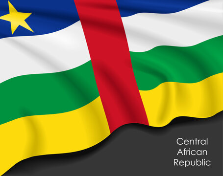 Central African Republic waving flag template for national day or travel concept. Vector illustration.
