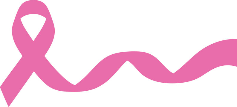 A beautiful pink ribbon illustration for brest cencer awarness month vector design elements isolated on white background for health and medical campaign support
