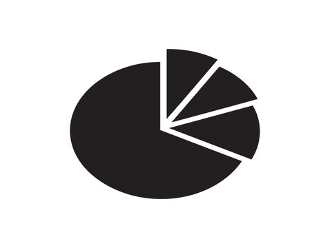 Minimalist pie chart icon with three segments. Simple data visualization outline for business reports and infographics.