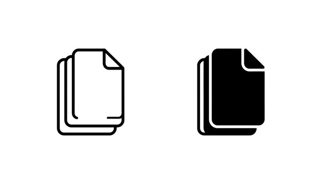 Duplicate file icon set isolated on transparent background