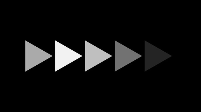 Arrow sequence fades from light gray to dark gray