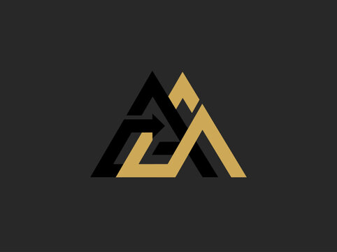 Abstract Interlocking Geometric Triangles Symbol