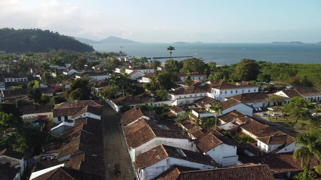 The historic city of Paraty in Rio de Janeiro by drone