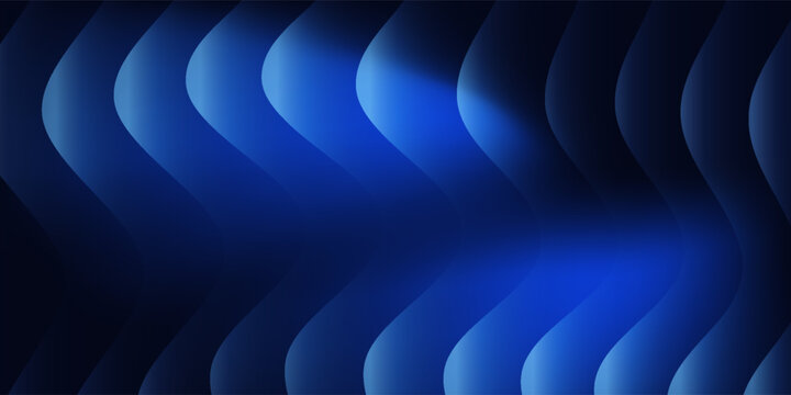 Abstract dark blue wave background vector illustration, dynamic vertical wavy lines pattern with ocean sea gradient backdrop for corporate presentation slide, technology banner, and website header