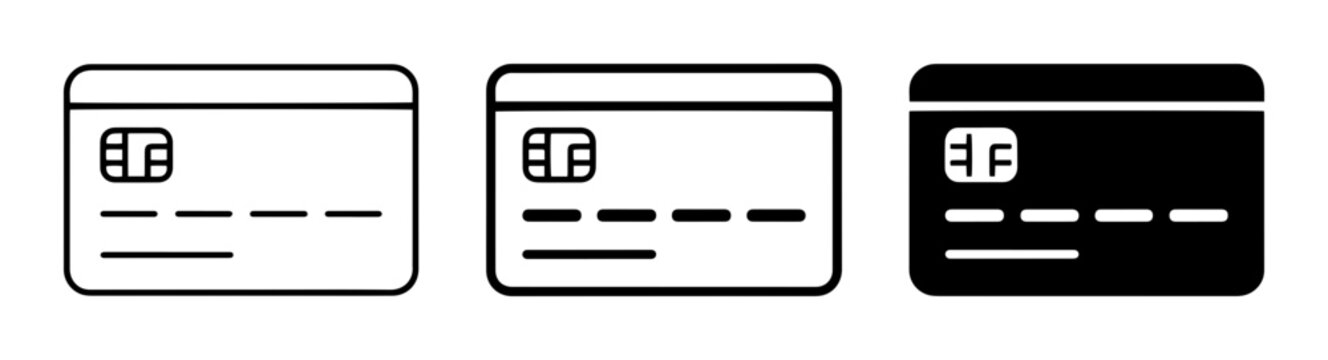 Credit Card Icons, Payment Methods, Financial Transactions, Digital Banking, E-commerce Vector Set