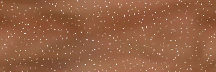 Seamless deer skin texture bg with random white spots pattern. Minimalist abstract animal fur print on brown background. Vector luxury dapple fawn backdrop for fabric design. © Kusandra