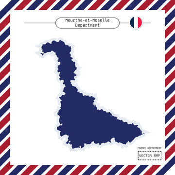 Meurthe-et-Moselle department vector map of Lorraine, northeastern France, created for geographic studies, tourism, education, regional planning, business and cartographic presentations.